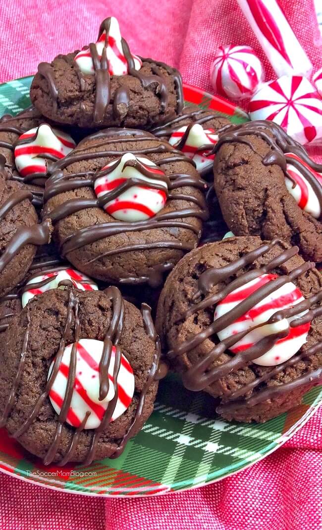 These delicious Chocolate Peppermint Kiss Cookies are a mouthwatering combination of rich chocolate and smooth peppermint. They're a festive holiday treat that is sure to be a favorite for years to come!