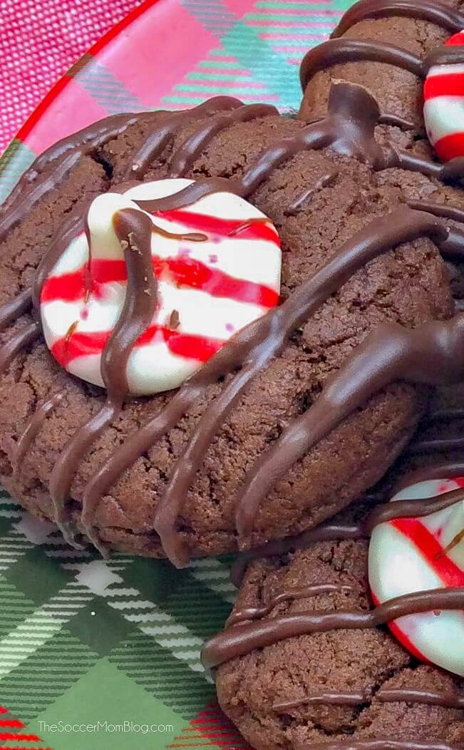 These delicious Chocolate Peppermint Kiss Cookies combine rich and chewy chocolate fudge cookies with cool and creamy Hershey's peppermint kisses.