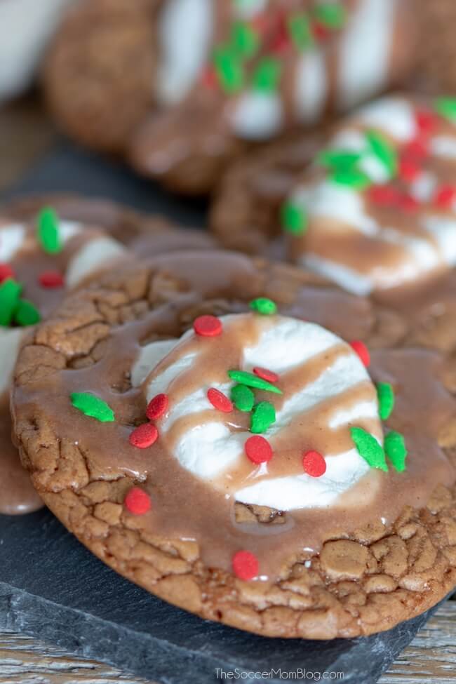 chocolate cookies with marshmallow center
