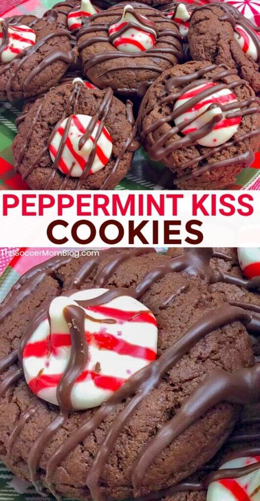 Rich chocolate peppermint kiss cookies are a delicious holiday treat!