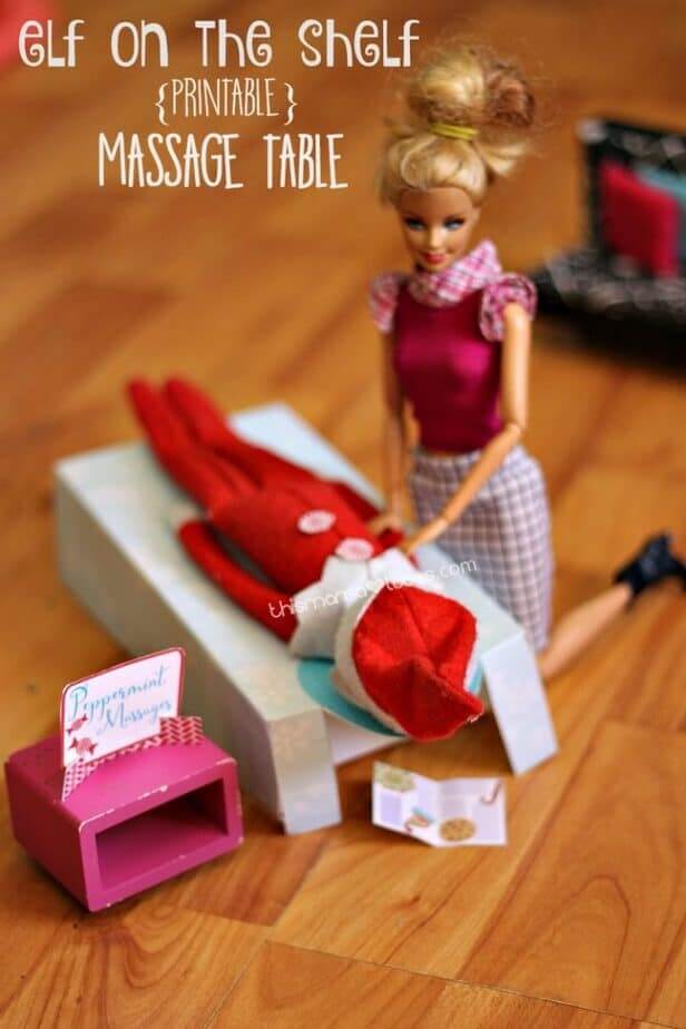 Barbie giving an elf doll a massage