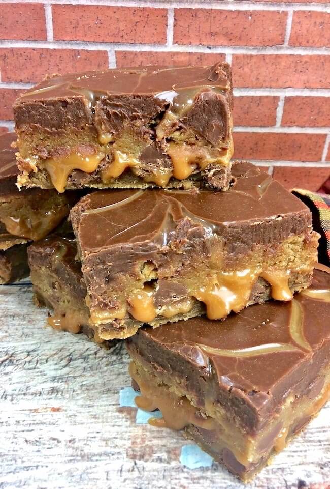 When it comes to chocolate desserts, it doesn't get any better than this!! These salted caramel chocolate chip cookie bars have so many layers of goodness, you've got to try them to believe them!