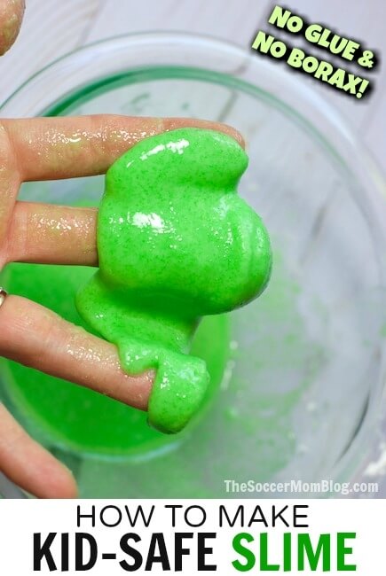 How to make slime that's kid-safe — No glue, no borax, and no toxic chemicals! We share all of our secrets for making slime with simple kitchen ingredients, plus our master list of edible slime recipes.