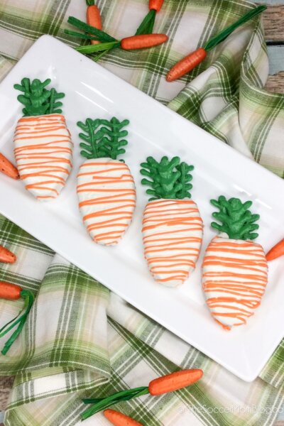 carrot-shaped cakes on plate