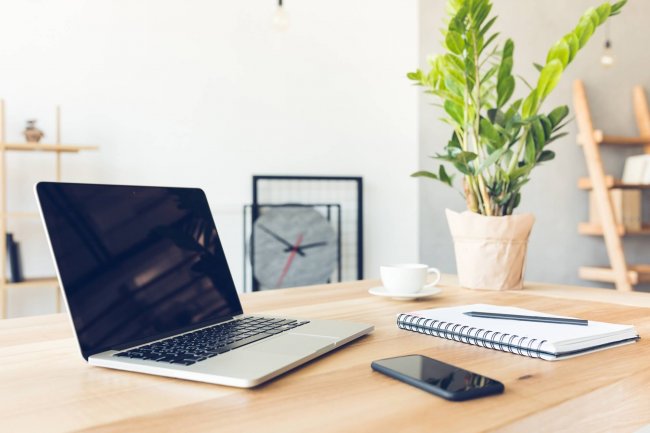 laptop on table - blogging workspace