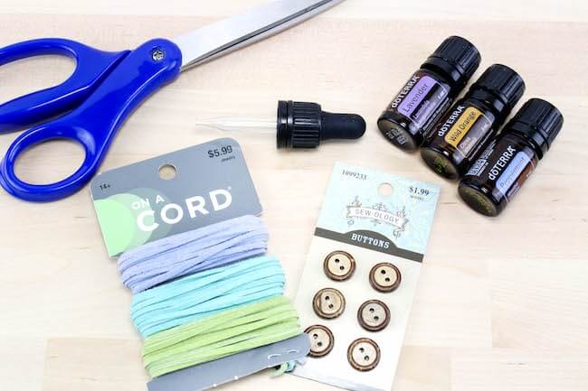 Supplies used to make DIY essential oil diffuser bracelets