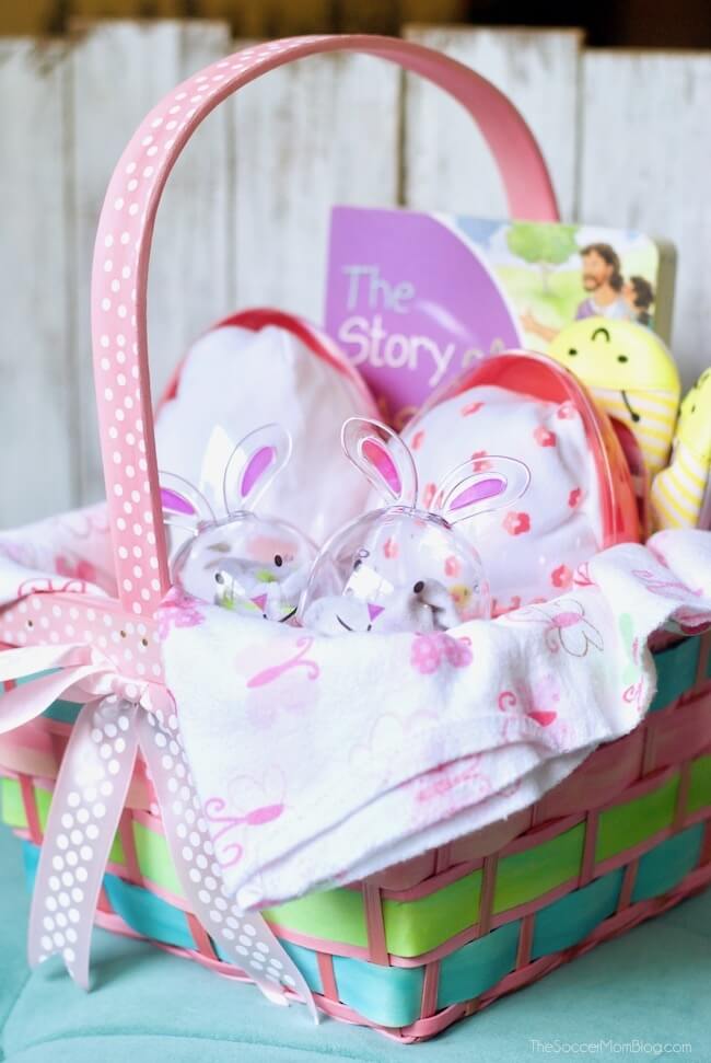 How adorable is this Baby's First Easter Basket?! Full of useful goodies for new moms and little ones.