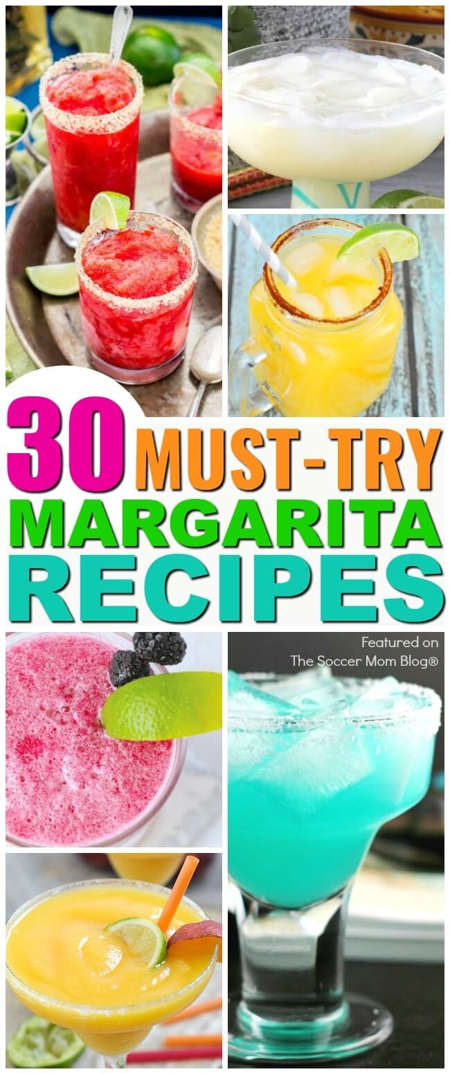 collage image of margarita recipes