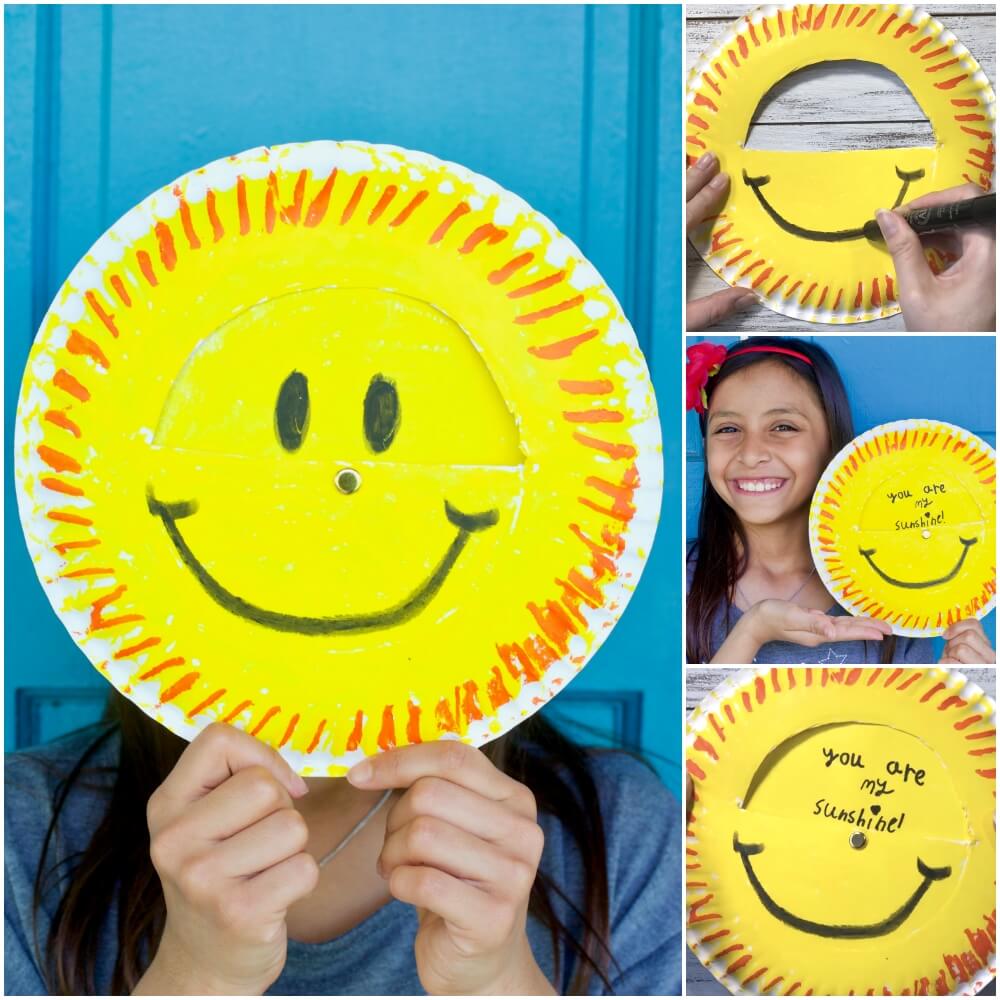 A spinning surprise! Kids can make this "You Are My Sunshine" paper plate craft for Mother's Day, birthdays, or any occasion!