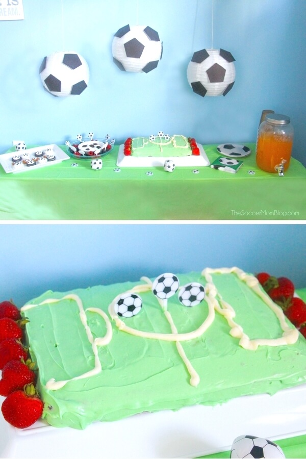 Your little soccer star will LOVE this Soccer Birthday Cake — and you'll love how easy it is to make! Skip the pricey bakery cakes for this tasty homemade cake that looks just like a soccer field!