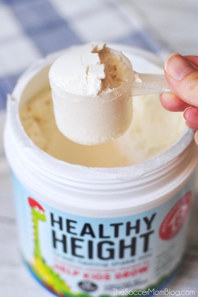 scoop of vanilla protein powder for kids