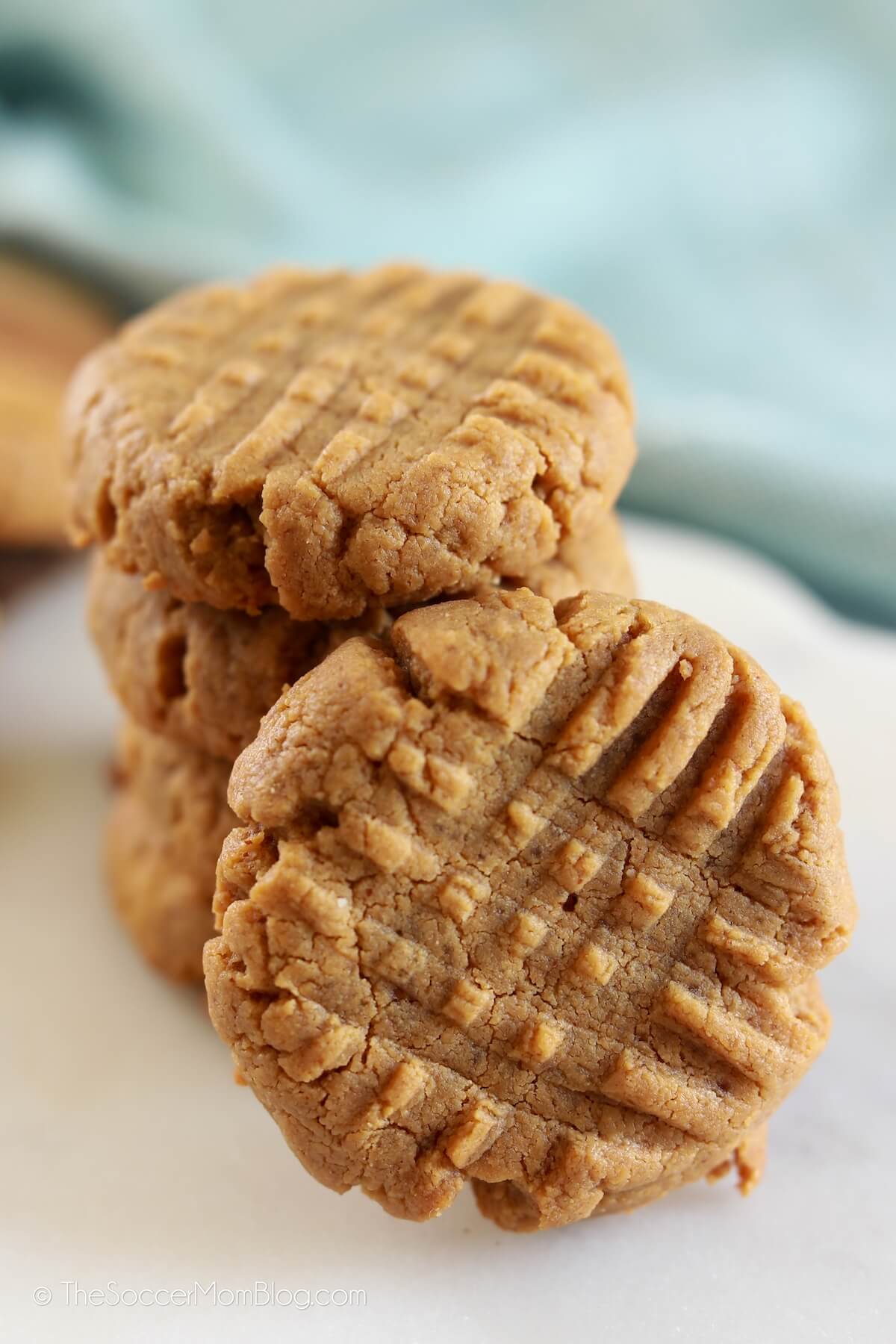 stack of low carb peanut butter cookies