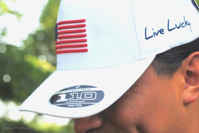 Black Clover Hats with the motto "Live Lucky"