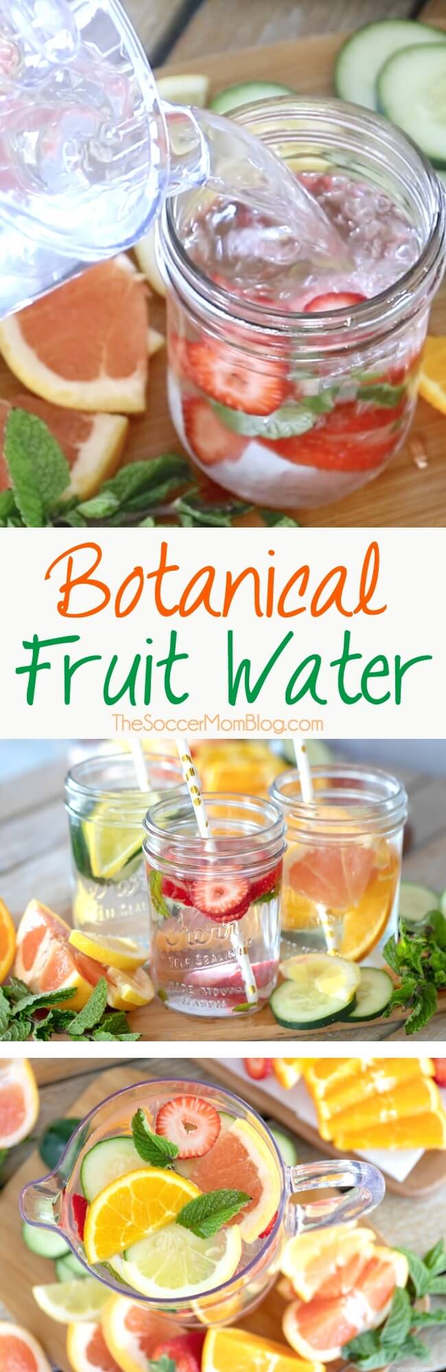 Give your body the healing benefits of botanicals: cleansing, detox, hydration. This simple fruit and herb infused water nourishes and refreshes.