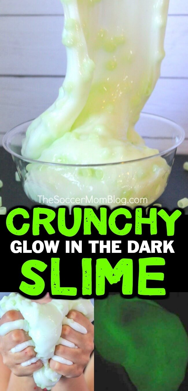 This glow in the dark crunchy slime is an exciting multi-faceted sensory experience!