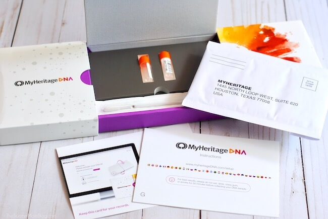MyHeritage DNA test kit open