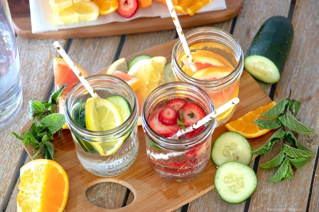 Fruit infused water is a delicious way to stay hydrated and provide your body with extra healthy goodness. Plus it looks beautiful too!