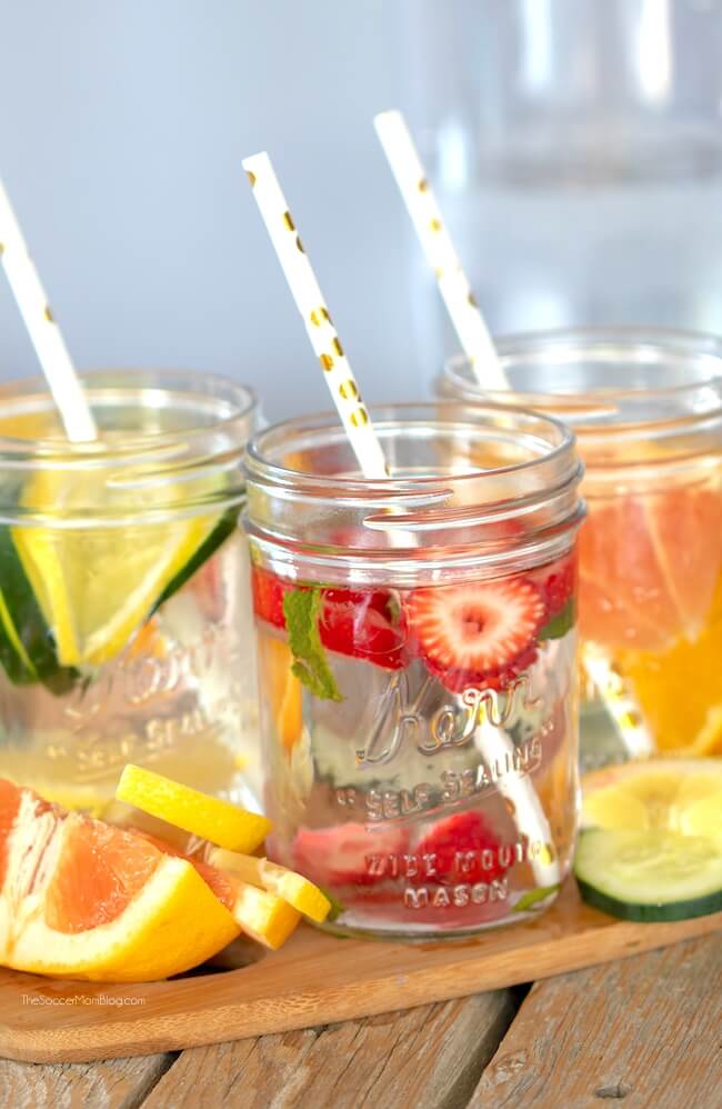 Fruit infused water is a delicious way to stay hydrated and provide your body with detox and cleansing benefits. Plus it looks beautiful too!