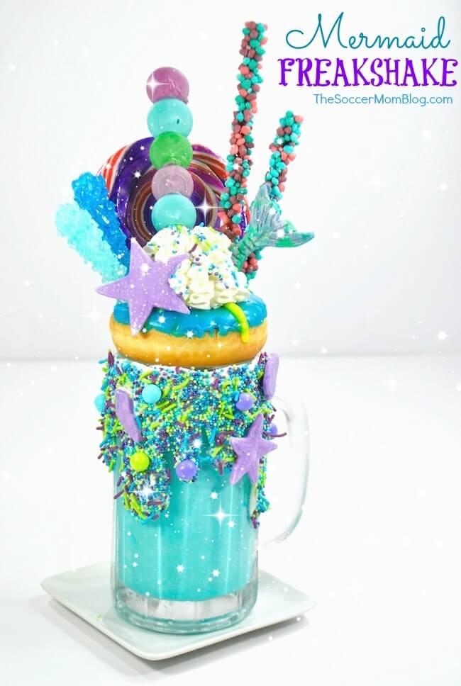Let your culinary imagination run wild with this over-the-top spectacular Mermaid Freakshake!