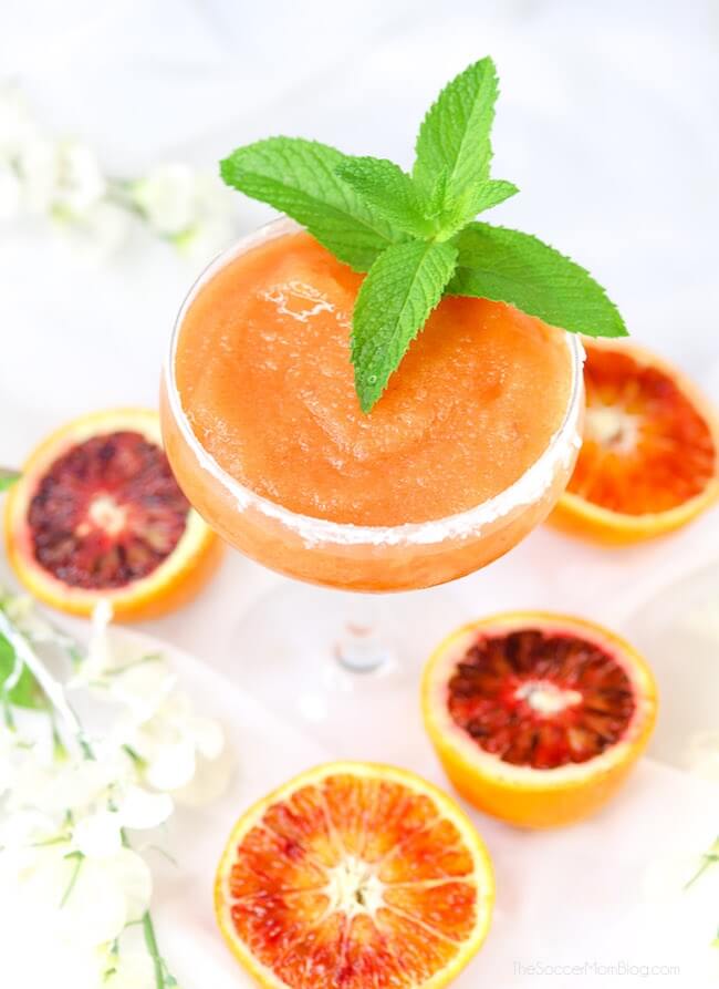 These vibrant Frozen Blood Orange Margaritas are one of the most beautiful cocktails ever! 