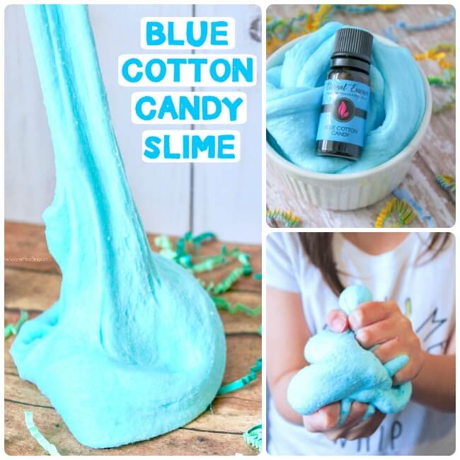 cotton candy slime photo collage