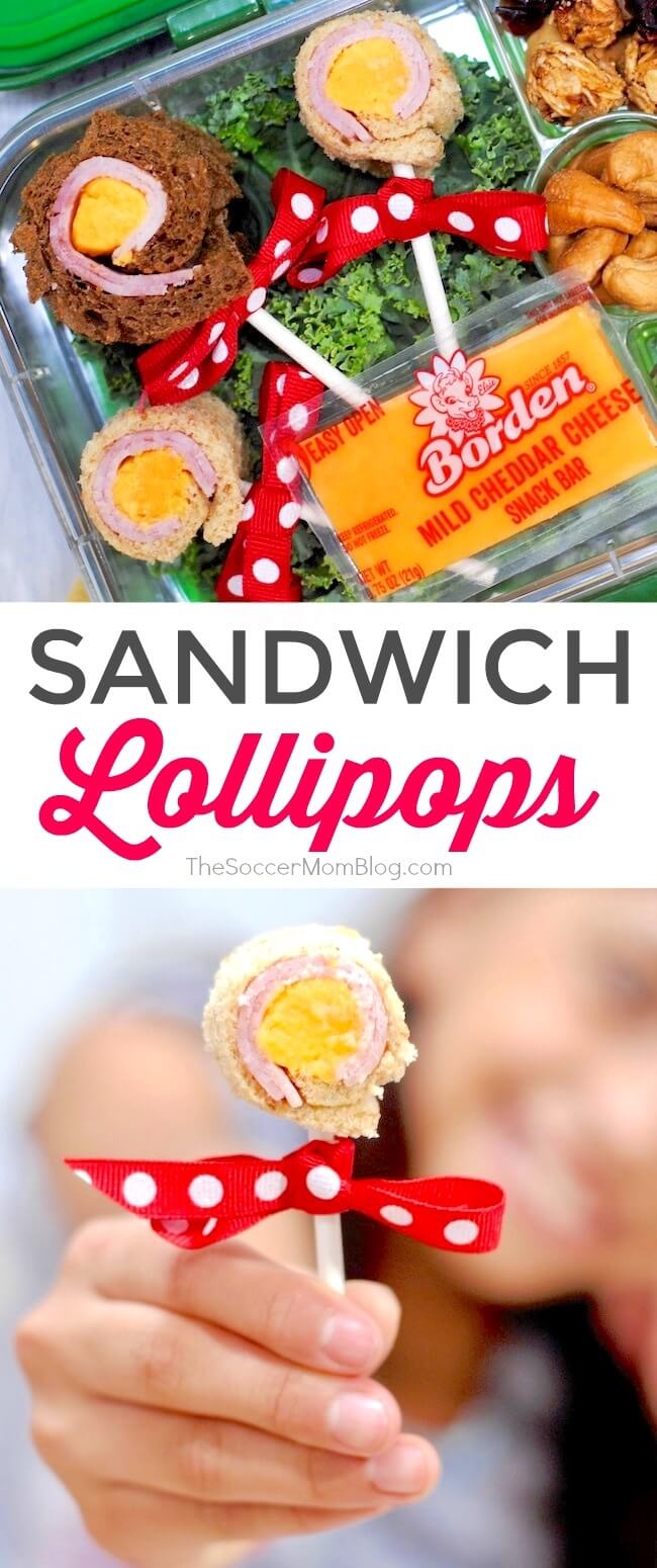 Sandwich lollipops put a special spin on the "usual" school lunch!