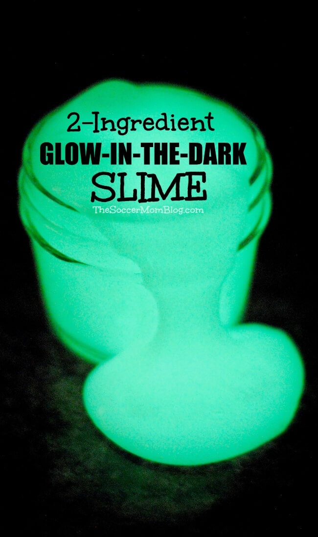glow in the dark slime oozing out of a jar 