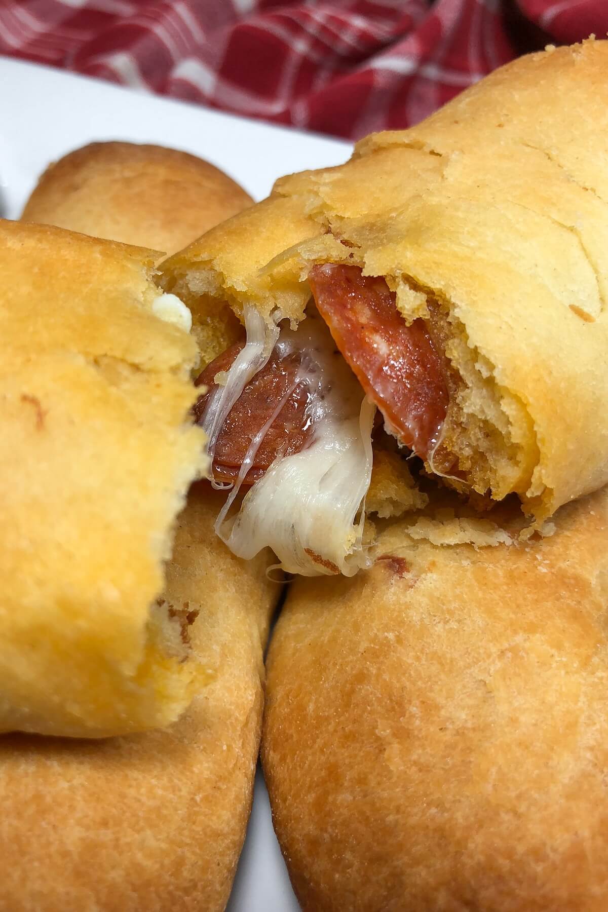 pepperoni rolls with melted cheese