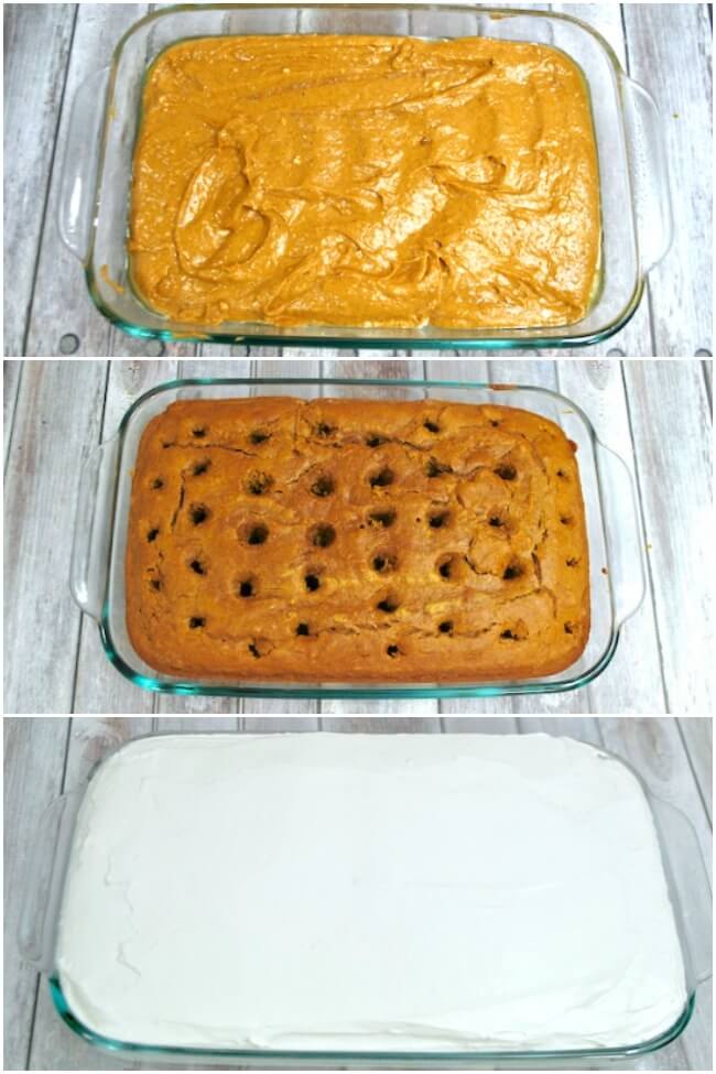How to make a pumpkin poke cake step by step photo