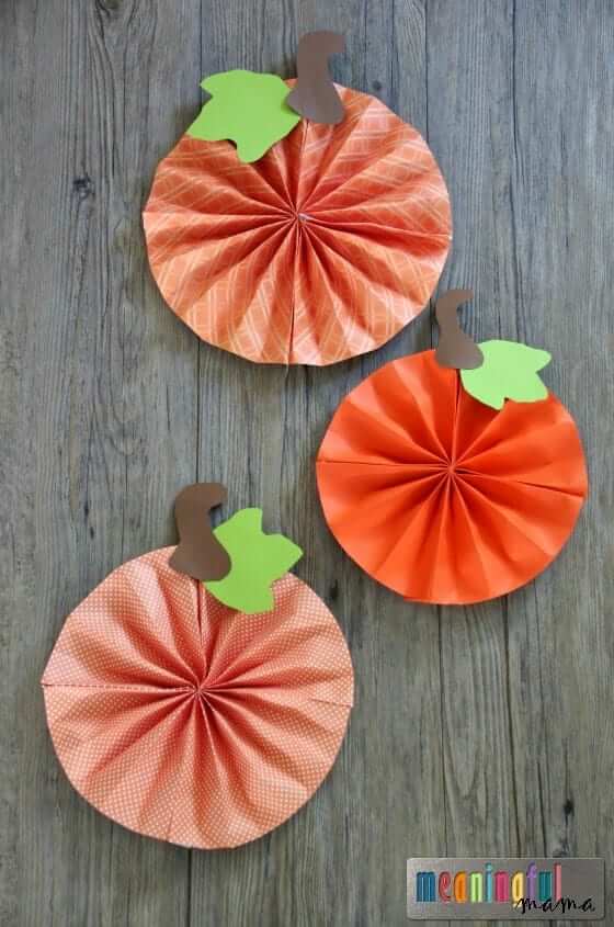 Paper Pumpkin Pinwheel