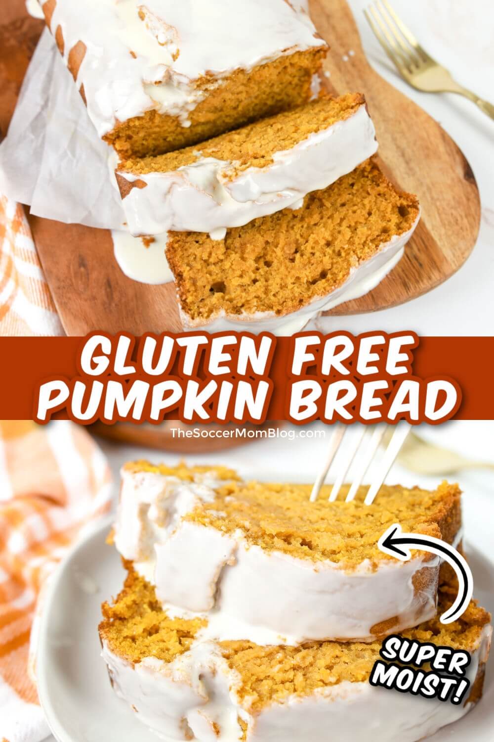 iced gluten free pumpkin loaf