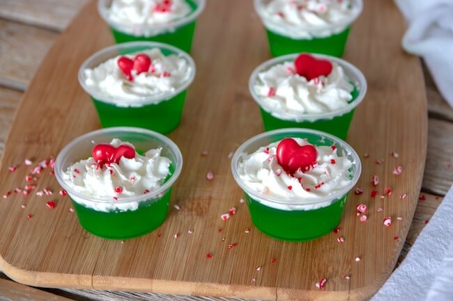 green jello shots inspired by the grinch