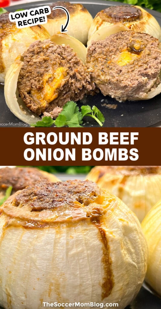 Ground Beef Onion Bombs Pinterest Image.