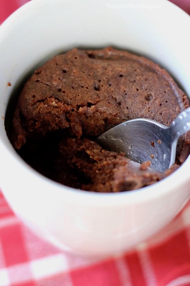 This Keto Chocolate Mug Cake will totally satisfy your sweet tooth and is ready in 2 minutes!
