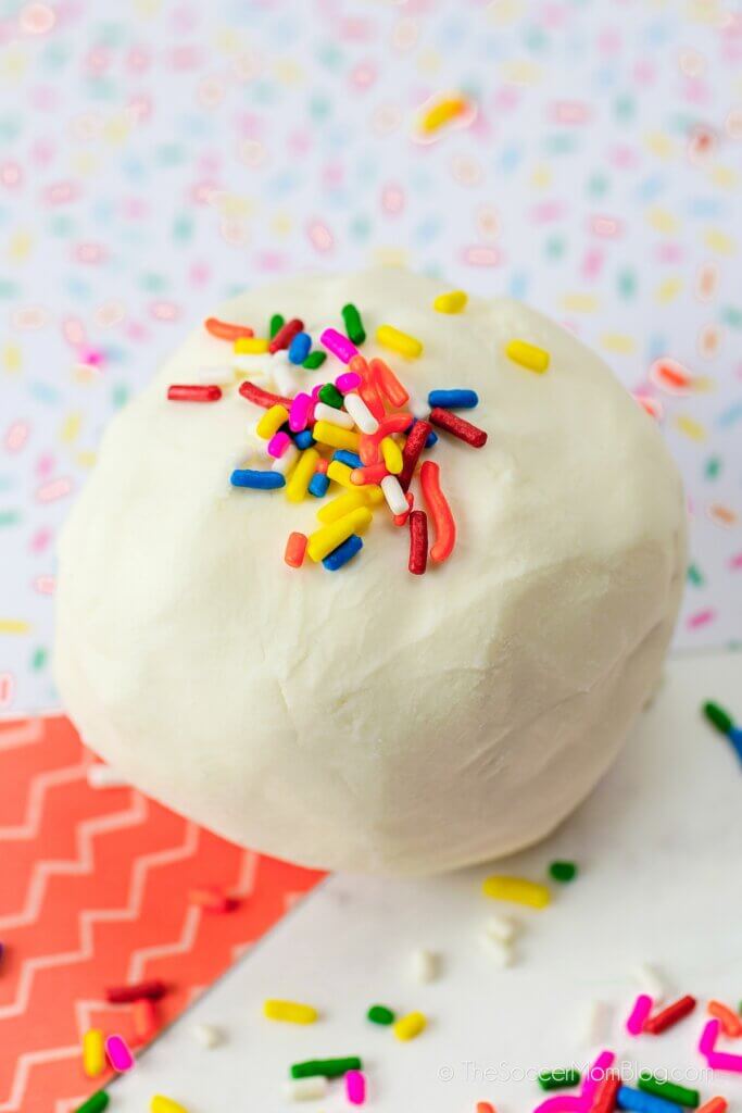 ball of homemade frosting play dough