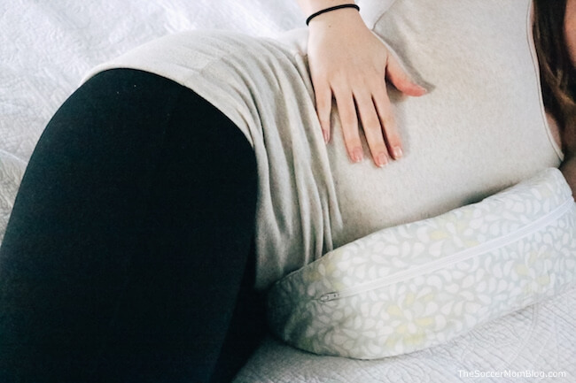 using a pregnancy wedge pillow for side sleeping