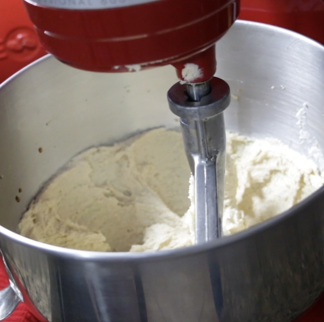 making low carb cookie dough in a stand mixer