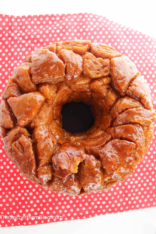 Just like mom made!  This Microwave Monkey Bread Recipe makes a delicious pull-apart treat for the whole family!