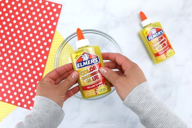Elmer's color changing glue - yellow to red