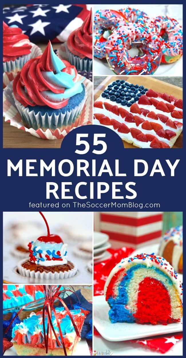 Plan the perfect party with our collection of Memorial Day recipes! Red white & blue Memorial Day desserts, easy appetizers, grilling ideas, drinks, & more!