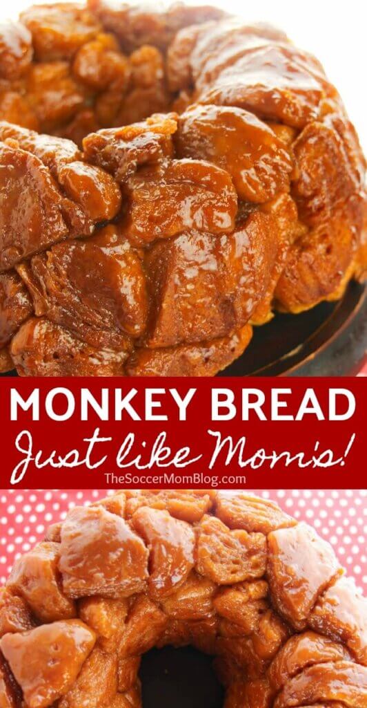 Monkey Bread is a delicious pull-apart treat for the whole family! Click for easy microwave recipe and oven-baked versions!