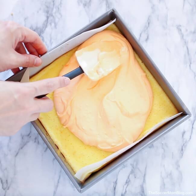 making orange cheesecake