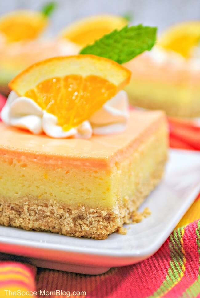 orange cheesecake square