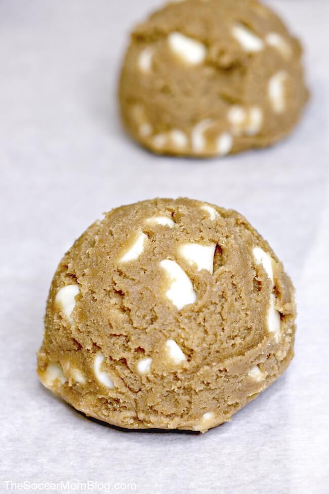 rootbeer cookie balls on baking sheet