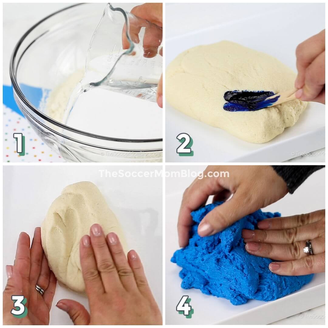 how to make salt dough, step by step photo collage