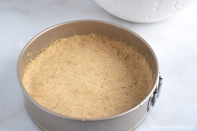 graham cracker crust in springform pan