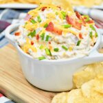 loaded baked potato dip served with chips