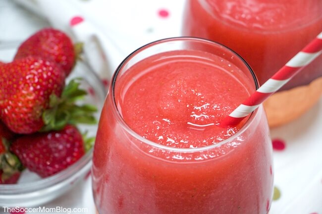 Strawberry Frosé (aka Frozen Rosé Slush) is a refreshing combination of crisp rosé wine and sweet strawberries. So easy, so delicious!