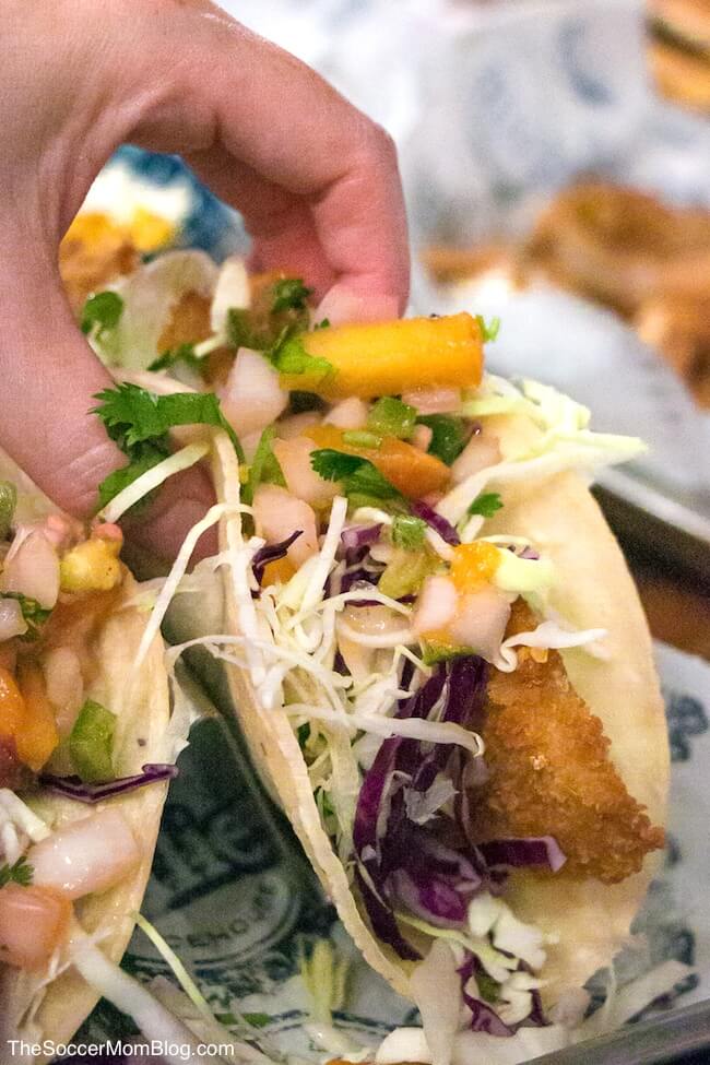sweet and spicy fish tacos at Willie's Grill and Icehouse