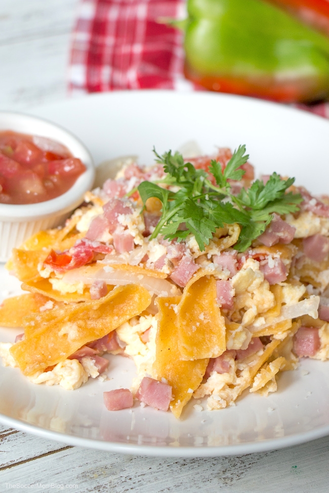 This easy Migas recipe is ready in 10 minutes or less! It's the perfect hearty Tex-Mex breakfast for busy mornings!